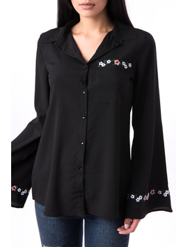 Camasa Dama Cu Broderie Stability Neagra