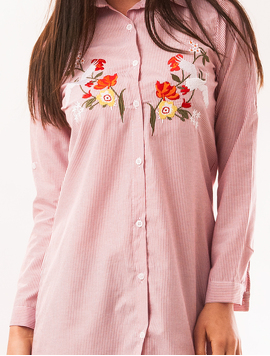 Camasa Dama Cu Model Floral Bloom Roz