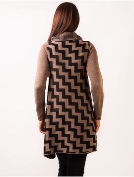 Cardigan Dama In Zig Zag Maro Si Negru 