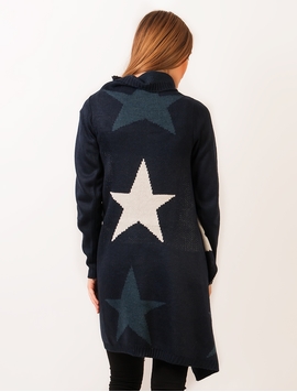Cardigan Dama Cu Stele Bleumarin