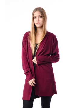 Cardigan Dama Lung Si Subtire Grena