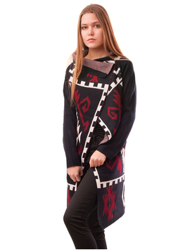 Cardigan Dama Cu Model Geometric Shiver Bleumarin