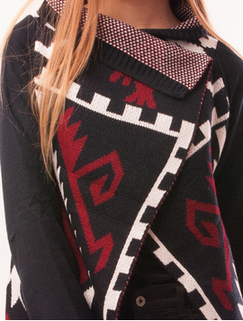 Cardigan Dama Cu Model Geometric Shiver Bleumarin