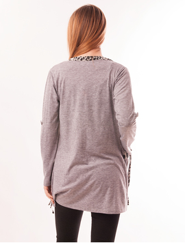 Cardigan Dama Cu Buzunare Delicate Gri