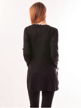 Cardigan Dama Cu Buzunare Delicate Negru