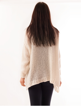 Cardigan Dama Cu Model Tricotat Walls Alb