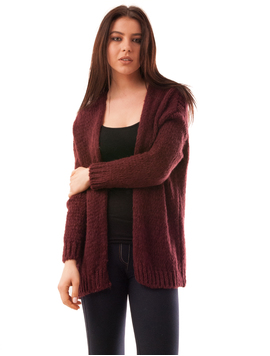 Cardigan Dama Cu Model Tricotat Walls Grena