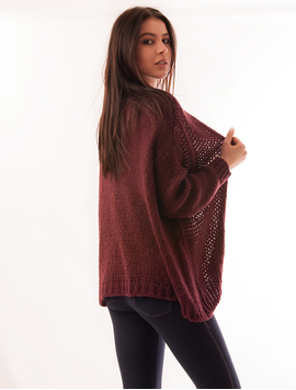 Cardigan Dama Cu Model Tricotat Walls Grena