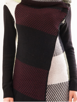 Cardigan Dama Cu Model Strange Negru Si Verde