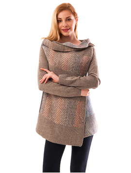 Cardigan Dama Cu Model Strange Bej Si Roz