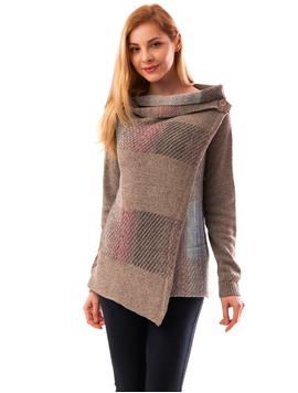 Cardigan Dama Cu Model Strange Bej Si Lila