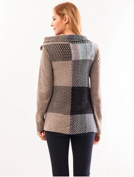 Cardigan Dama Cu Model Strange Bej Si Lila