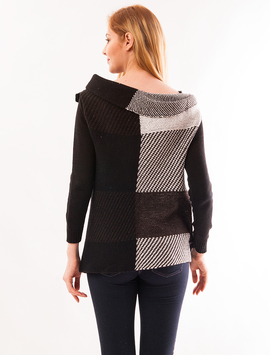 Cardigan Dama Cu Model Strange Negru Si Maro