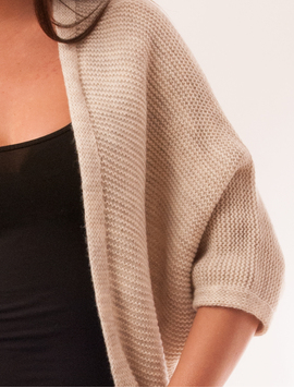 Cardigan Dama Cu Maneca Trei Sferturi Ginger Bej