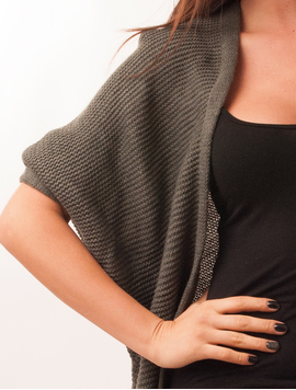 Cardigan Dama Cu Maneca Trei Sferturi Ginger Verde