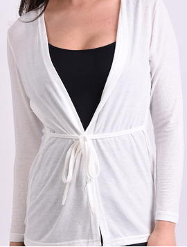 Cardigan Dama Cu Cordon Strategy Alb