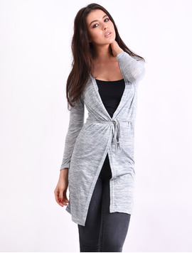 Cardigan Dama Lung Cu Cordon Spring Vernil Inspicat