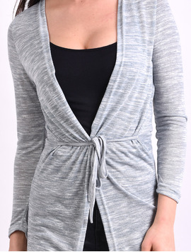 Cardigan Dama Lung Cu Cordon Spring Vernil Inspicat