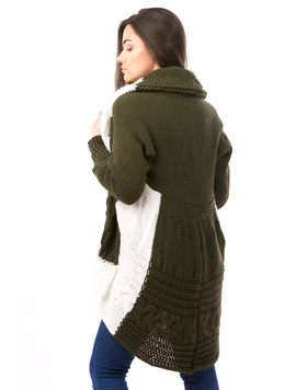 Cardigan Dama FancyGirl Kaki Si Alb