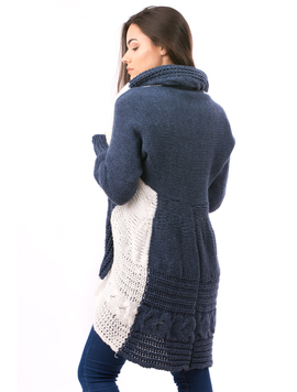 Cardigan Dama FancyGirl Bleu Si Alb
