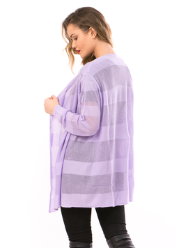 Cardigan Dama Cu Ajur LongSchoolCollection Lila