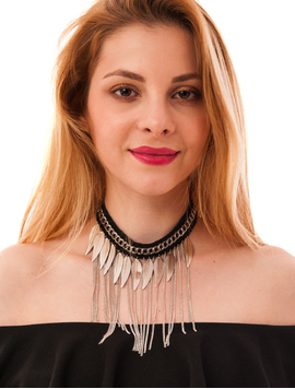 Choker Cu Lant Si Frunze Daily Argintiu