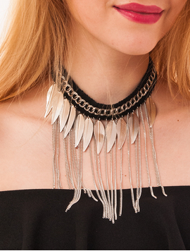Choker Cu Lant Si Frunze Daily Argintiu