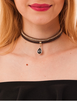 Choker Cu Piatra Mare Deeply Maro