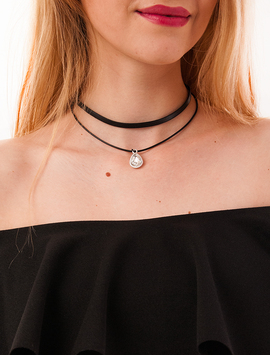 Choker Cu Pandantiv Cu Lacrima Evening Negru