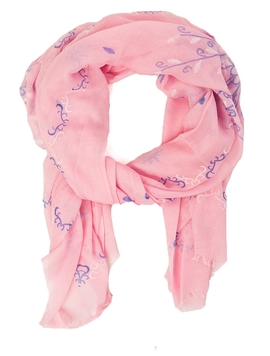 Esarfa Din Panza Cu Model Floare Garden Roz