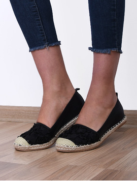 Espadrile Dama Stralucitoare Secret Negre