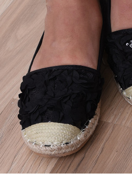 Espadrile Dama Stralucitoare Secret Negre