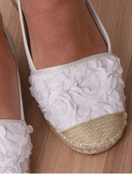 Espadrile Dama Stralucitoare Secret Albe