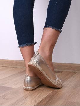 Espadrile Dama Stralucitoare Secret Bej