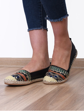 Espadrile Dama Cu Strasuri Spring Negre