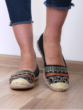 Espadrile Dama Cu Strasuri Spring Negre