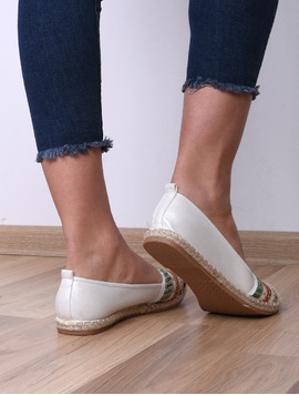 Espadrile Dama Cu Strasuri Spring Albe