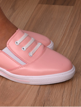 Espadrile Dama Cu Siret Decorativ Message Roz Si Alb
