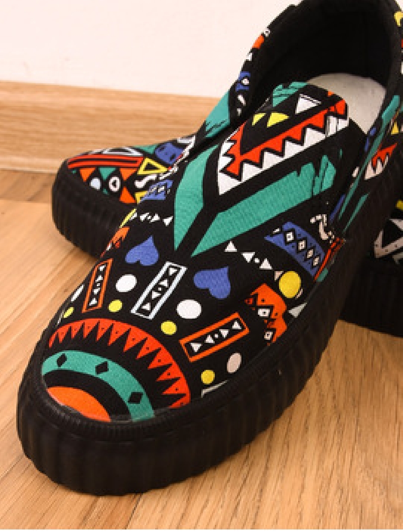 Espadrile Dama Cu Imprimeu Abstract Imaginary Bleu