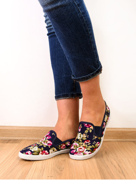 Espadrile Dama Cu Imprimeu Floral Travel Bleumarin