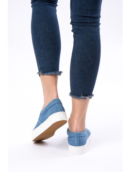 Espadrile Dama Denim Cu Strasuri Sign Albastru Deschis