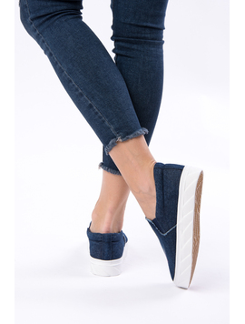 Espadrile Dama Denim Cu Paiete Shadow Albastru Inchis