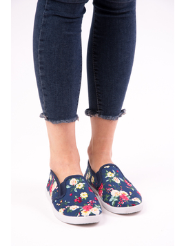 Espadrile Dama Cu Imprimeu Floral Lord Bleumarin