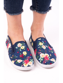 Espadrile Dama Cu Imprimeu Floral Lord Bleumarin