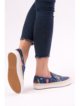 Espadrile Dama Cu Imprimeu Floral One Another Bleumarin