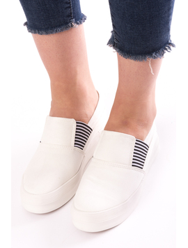 Espadrile Dama Cu Talpa Inalta Zebra Albe