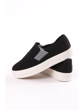 Espadrile Dama Cu Talpa Inalta Zebra Negre