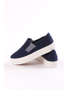 Espadrile Dama Cu Talpa Inalta Zebra Bleumarin