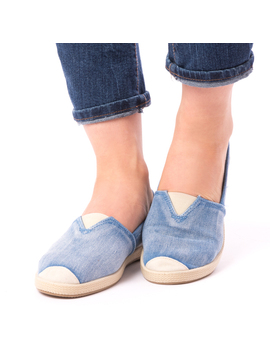 Espadrile Dama Cu Elastic Denim Coolest Albastru Deschis