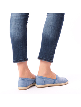 Espadrile Dama Cu Elastic Denim Coolest Albastru Deschis